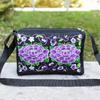 Ethnic Double-Sided Embroidered Floral Handbag - Women's Casual Canvas Shoulder & Crossbody Bag