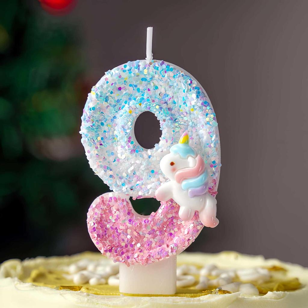 Creative Cartoon Pony Birthday Cake Topper Digital Candles - Fun Party Decoration