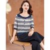 Women's Striped Button-Up Top & Cropped Pants Two-Piece Set