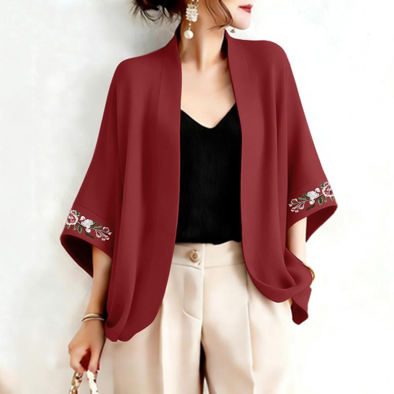 ZANZEA Womens Casual Open-front Loose 3/4 Sleeve Cardigan Cover Up Blouse