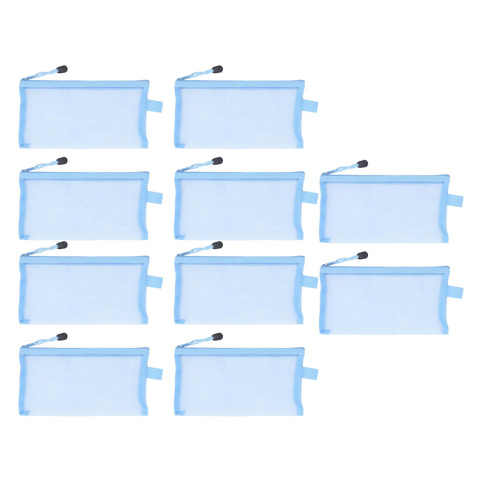 10 шт. нейлоновый сетчатый пенал с водонепроницаемыми, устойчивыми к разрывам папками для документов формата А6 Blue