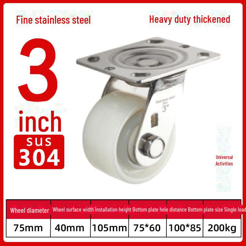 Robustes, wasserdichtes Nylon-Lenkrad aus Edelstahl 304 mit Bremse (4", 5", 6", 8").