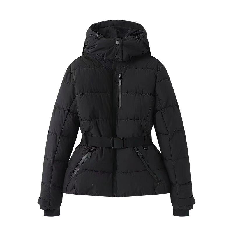 Women's autumn and winter new multi-color ski series tunic hooded cotton jacket