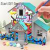 Children's Large 3D Wooden Puzzle Graffiti DIY Drawing Set for Boys and Girls