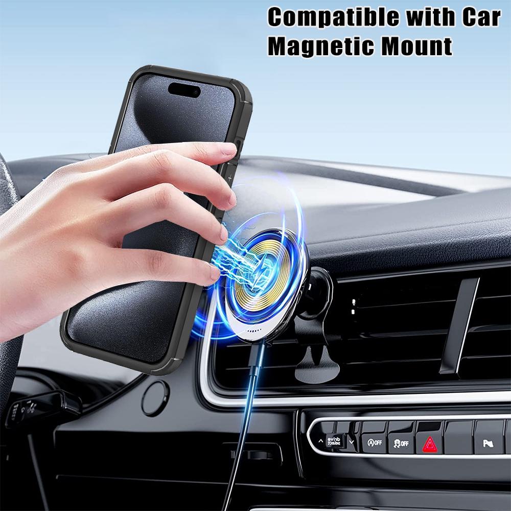 For iPhone 14 Pro Magnetic Case TPU + Acrylic Phone Back Cover Compatible with MagSafe