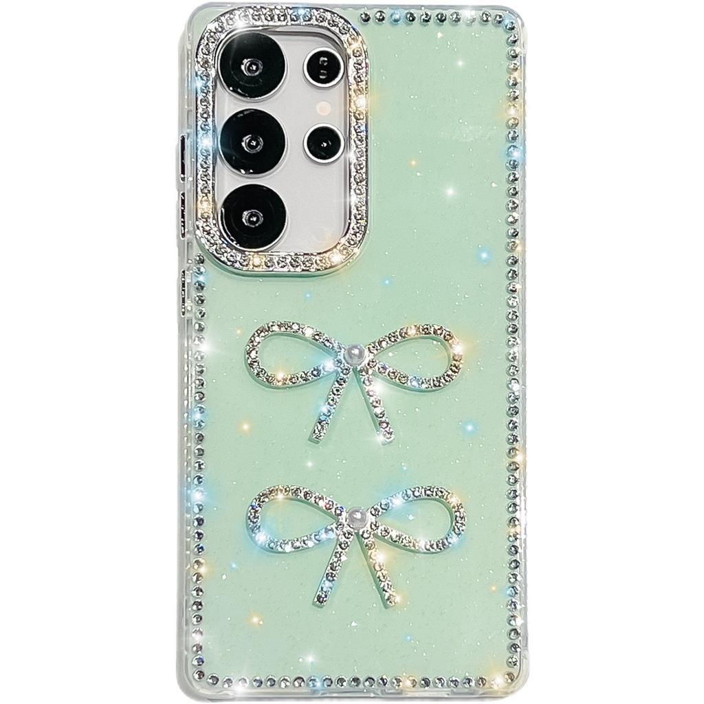 Handmade Sparkly Diamond Bowknot IMD Phone Case, Compatible with Samsung S23 Ultra/S24/S25 & A07/A15/A16/A17/A26/A35/A36/A55/A56