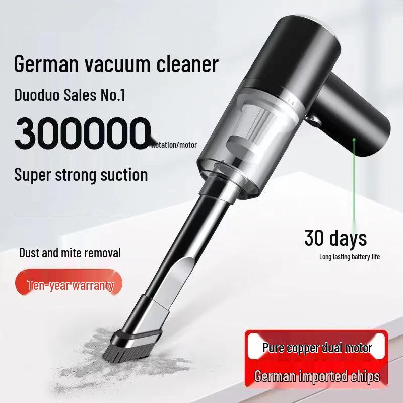 Rechargeable Dual-Purpose Vacuum & Blower: Handheld Cleaner for Home, Car, Desktop, Wardrobe & Hair Drying Tasks.