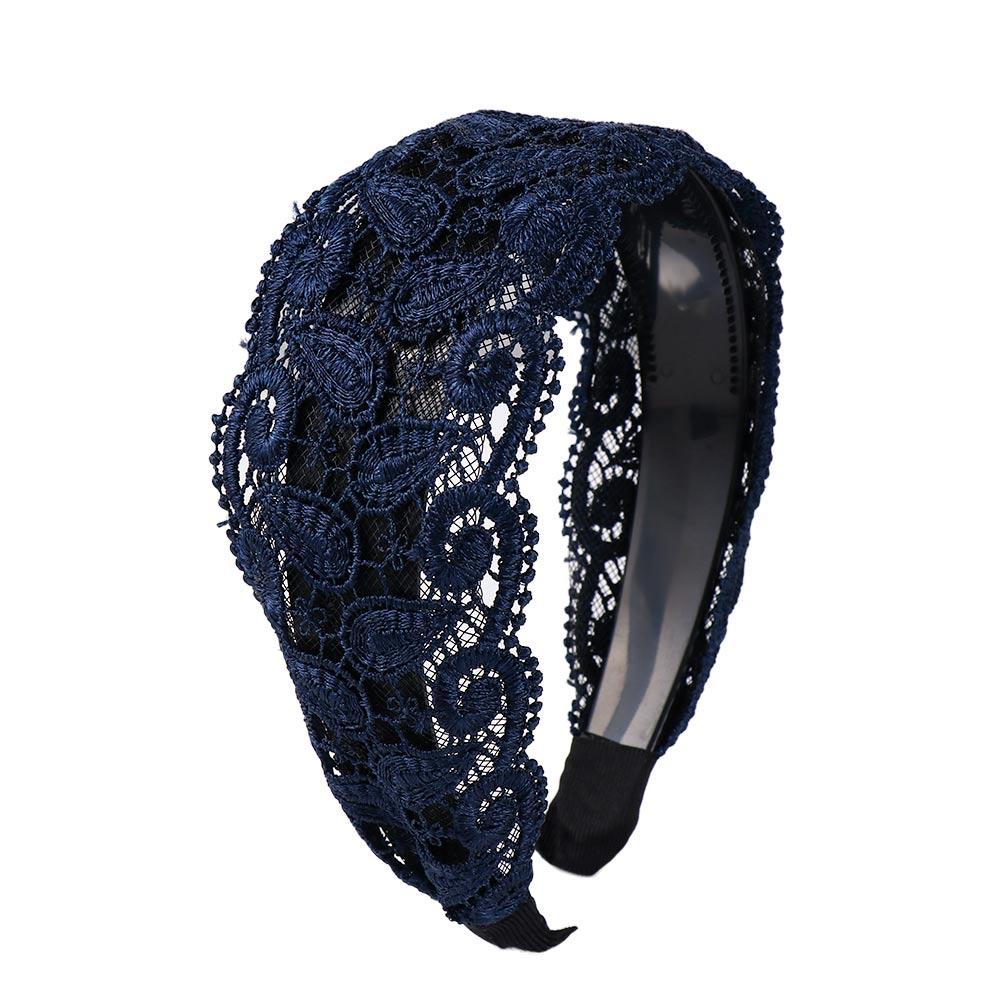 Vintage Headwear Hollow Wash Face For Girls Wide Side Women Hair Hoop Headband Korean Head Wrap Lace Hairbands