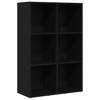 Bookshelf Black Oak Effect 66 x 30 x 98 cm Engineered Wood