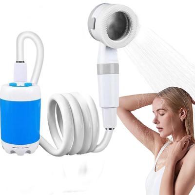Portable Camping Shower Pump - Rechargeable Outdoor Shower Head Spray That Draws Water From A Bucket. The Perfect Choice for Camping and Hiking