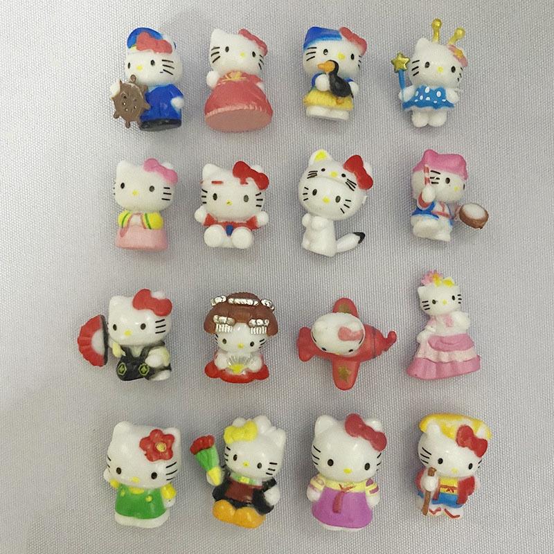 Hello Kitty Anime Cartoon Character Figure Set 16 Different Designs 3cm-4cm In Size