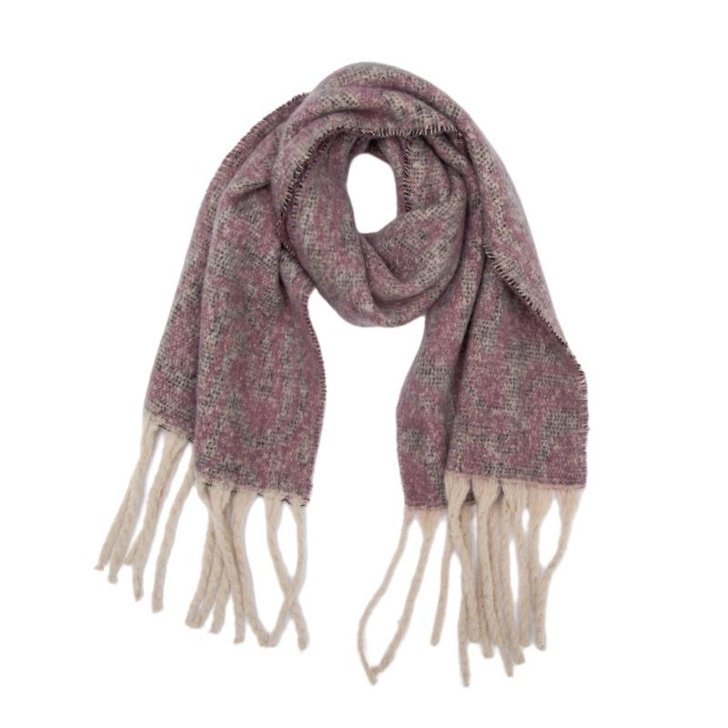 Women Winter Retro Knitted Long Scarf Headscarf Ladies Casual Striped Tassel Warm Scarve Mujer Foulard Thick Wrap Shawl  New