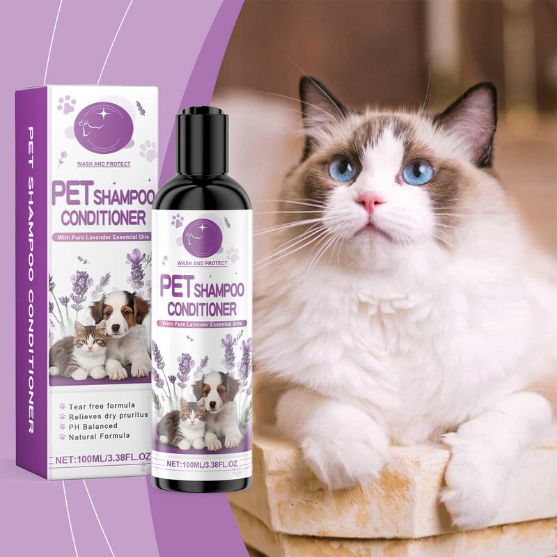 Shampoo Conditioner For Pets Natural Pet Detangler 100ml Lavender Dog Shampoo Moisturizing Deodorizing Puppy Shampoo Plant-Based CHINA