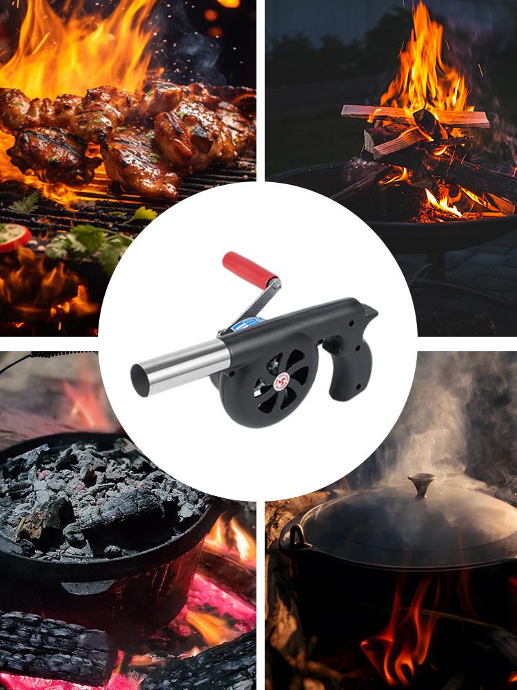 Outdoor Portable Hand Blower Household BBQ Charcoal Combustion Blower Quick Charcoal Burning Small Hair Dryer BBQ Tool Camping