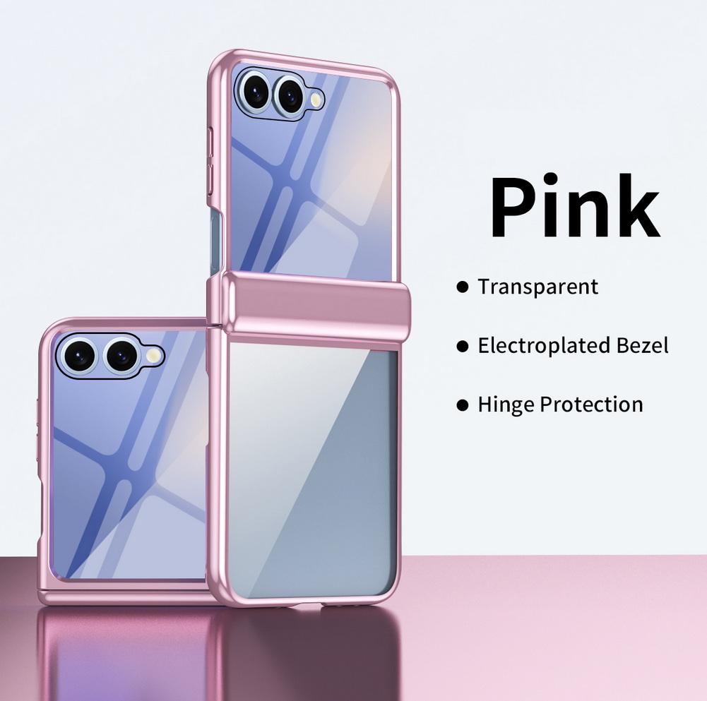 

Transparent With Tempered Glass Protective Film Case For Samsung Z Flip 7 flip7 fe Galaxy Z Flip 6 5 Spring Hinge Cover Galaxy Z Flip7
