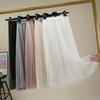 Elegant Women Tulle Skirt Korean Fashion Mesh White A Line Ladies Pleated Skirt Summer Chic High Waist Black Party