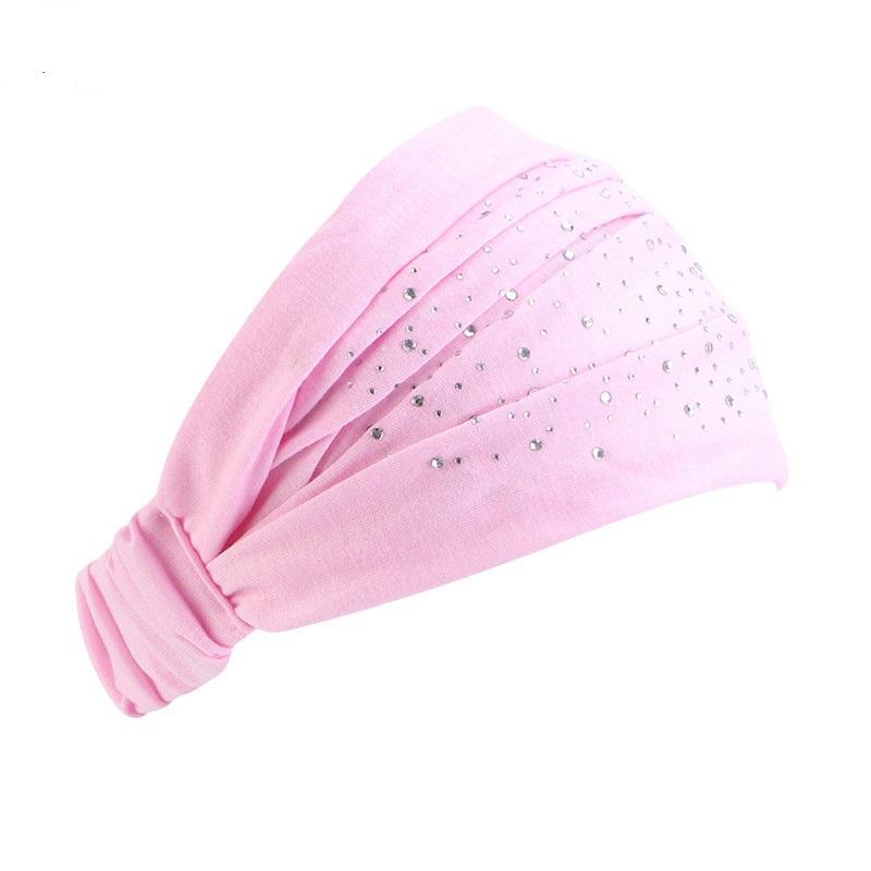 Fix Rhinestone Hair Bands Wide Elastic Hair Bands Wide Stretch Women Headbands Headpiece Headwrap Turban Headwear
