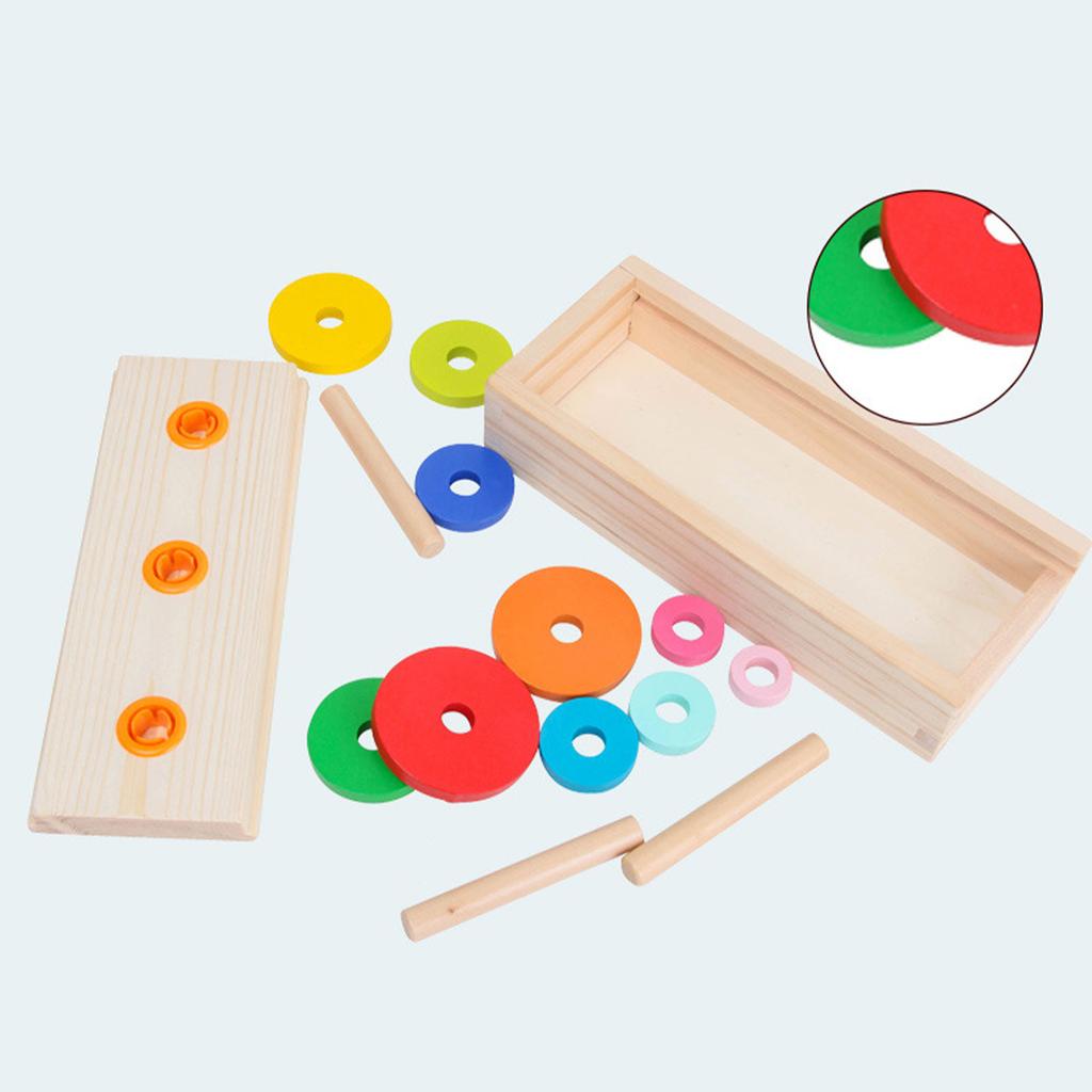 10 Rings Puzzle Game Wooden Tower rly Educational Logic Thinking Block Game Toy for Kids