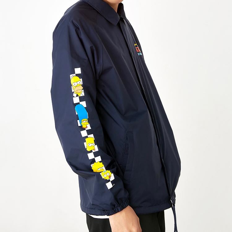 Vans Simpsons Collaboration Coach Jacket Men Outerwear Navy-Blue VN0002MUZZZ