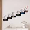Cat Wall Decal, Cartoon Cat Upstairs Sticker with Quotes, Removable Peel And Stick Murals for Kid's Bedroom, Nursery, Playroom