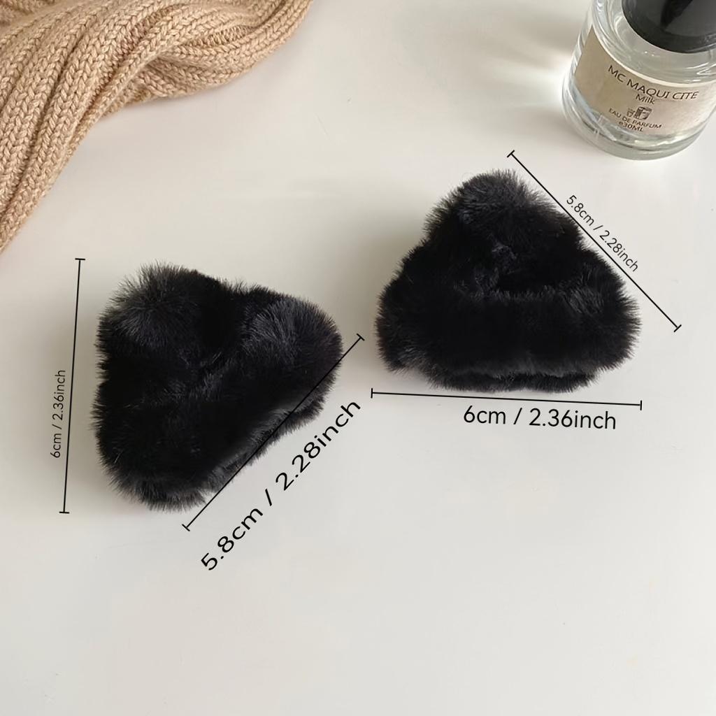 Söta plysch hårspännen med kattöron 2 st - Mjuka, söta höst- och vinteraccessoarer för kvinnor och flickor