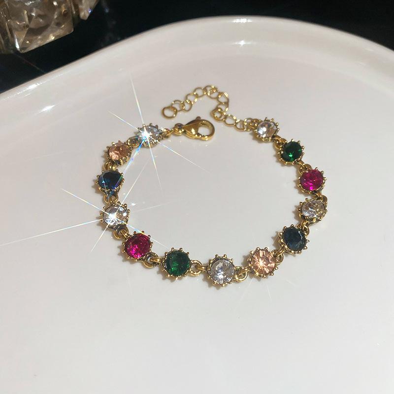 European and American diamond-encrusted flower hollow bracelet light luxury bracelet exquisite jewelry