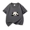 Kids Cotton T Shirt Cute Peeking Panda Print Crew Neck Short Sleeve Tee Casual Breathable Boys Girls Summer Tops
