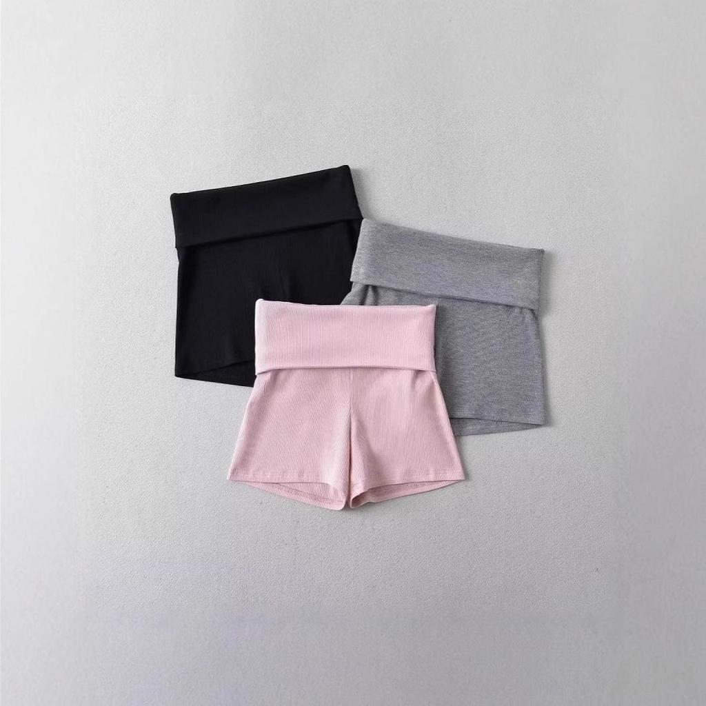 Pantaloni scurți de siguranță Spicy Girl cu talie joasă și pliuri – Primăvară/Vară 2025 Pantaloni scurți modelatori, care îmbrățișează șoldurile