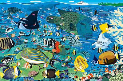 Jigsaw Aim To Be a Puzzle Great Barrier Reef Ocean 1000-piece Puzzle Master! (50x75cm)