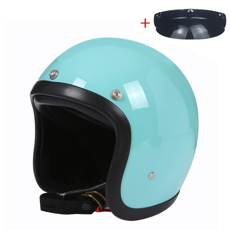 Lightweight Retro Cruiser Motorcycle Helmet Men Women Full Face DOT Approved Vintage Style Electric Bike Small