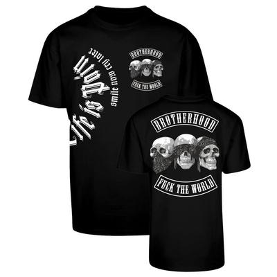 Life Is Pain Brotherhood Fuck The World Biker Mc Unisex T-Shirt