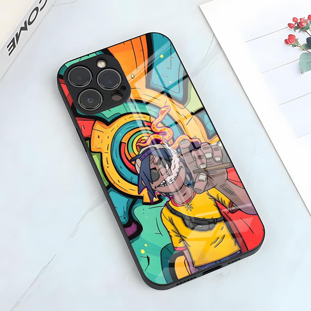 

Anime Rock Band Gorillaz Phone Case For IPhone 17 Pro Max 15 Pro 16 14 Plus 12 13 Mini 11 Pro Shockproof Glass Cover iPhone17Air