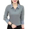 2025 spring new product shirt collar T-shirt top women's middle-aged women's clothing age-reducing fashion contrasting color simple versatile shirt
