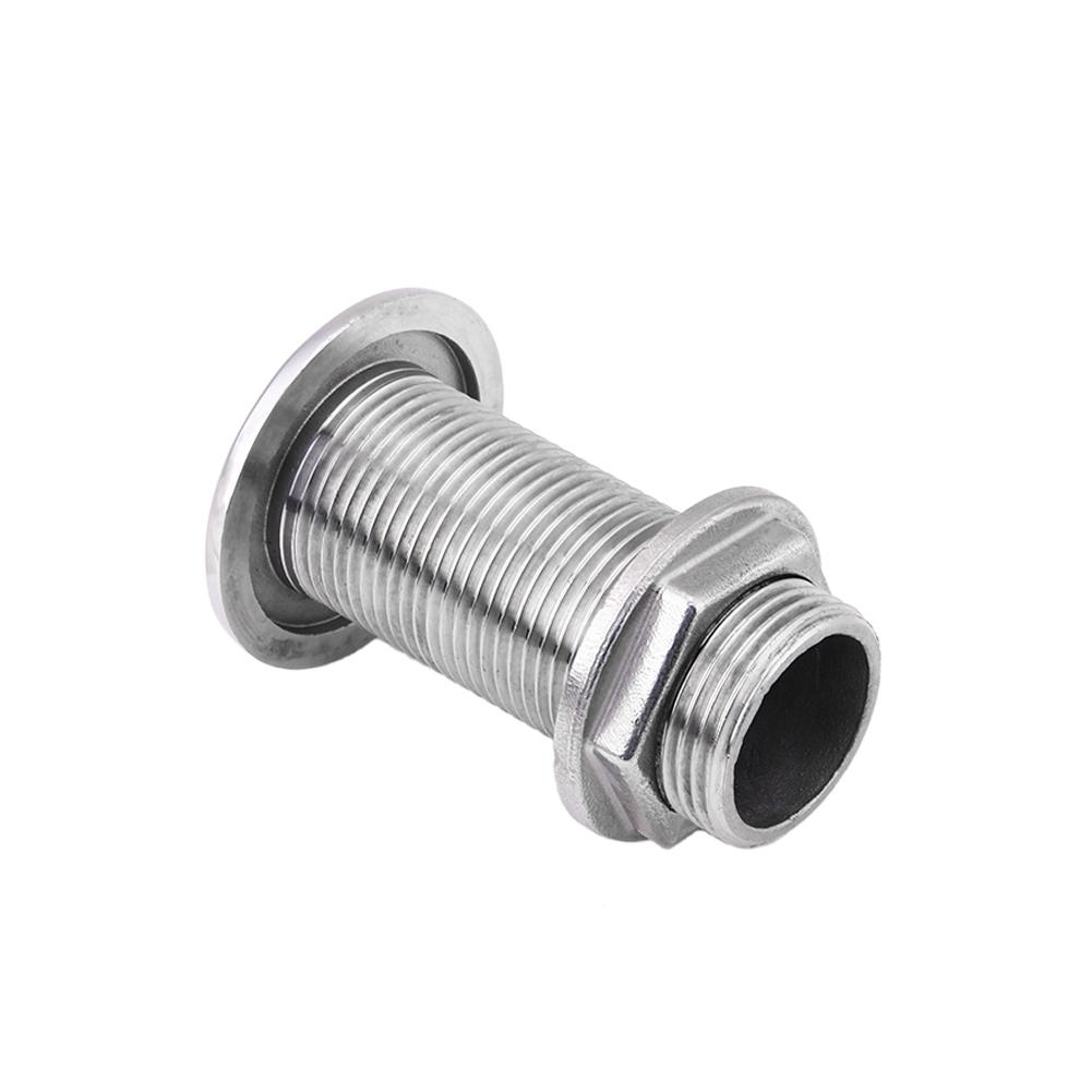 1inch 316 Stainless Steel Boat Marine Barbed Hose Thru Drain Threaded Fitting