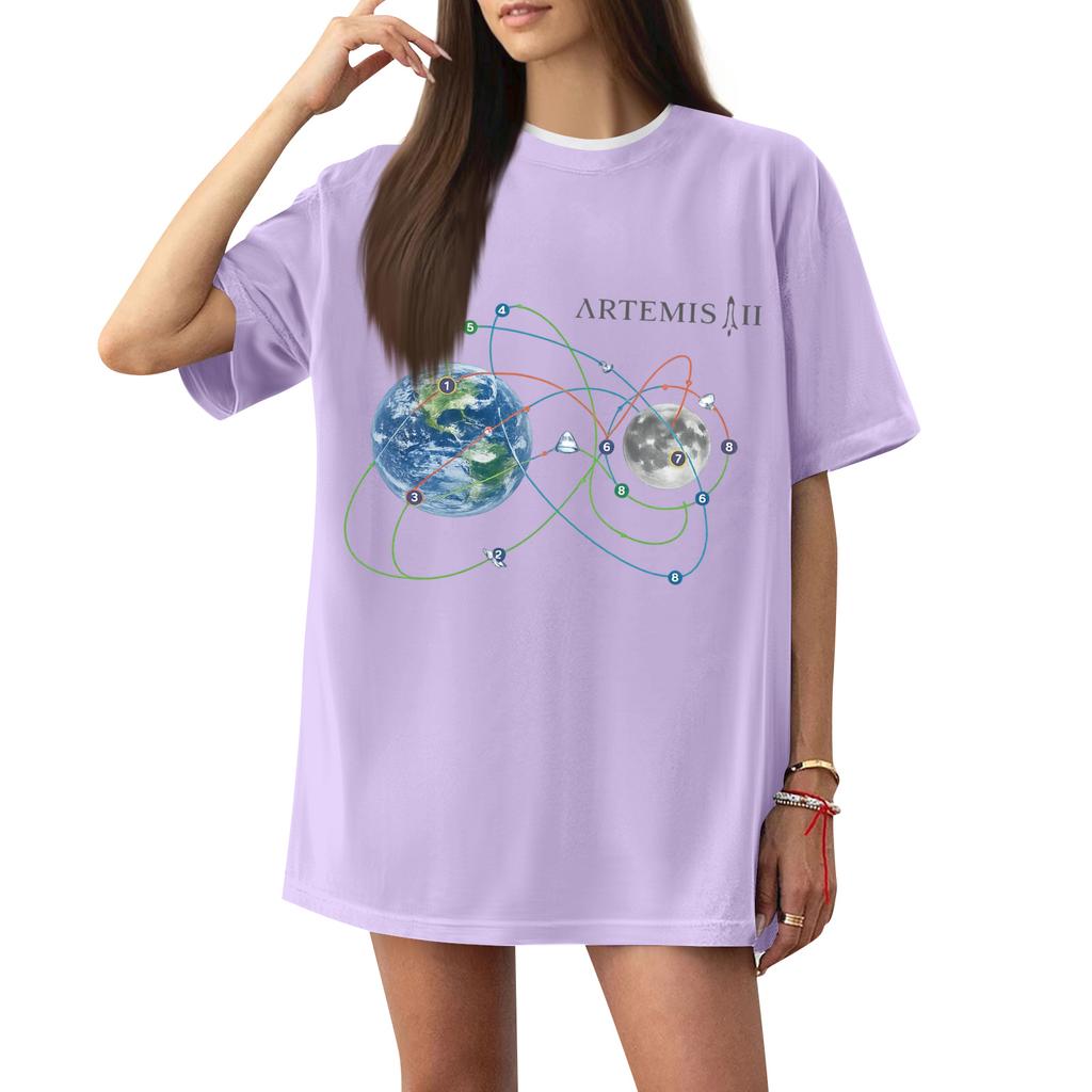 Women's Casual Printed T-Shirt Round Neck Pullover Short Sleeve Top