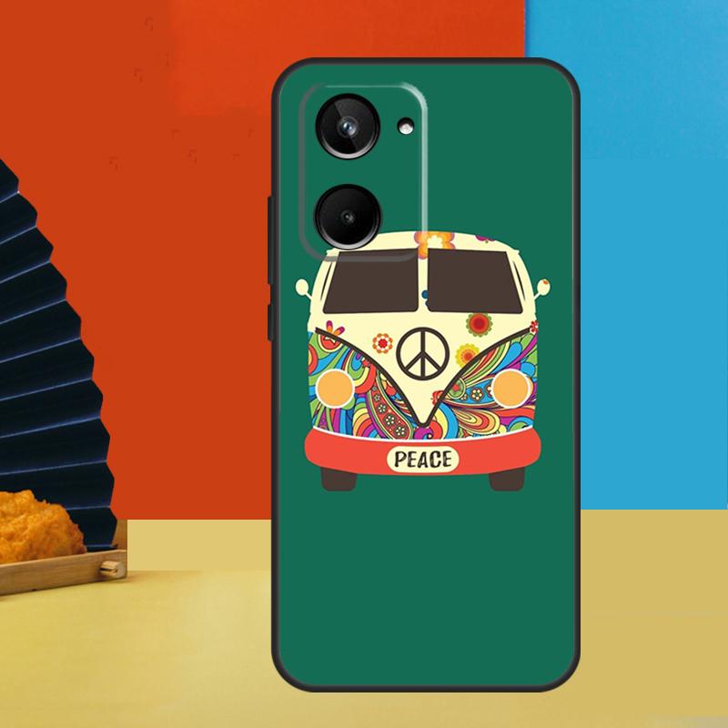 Hippy Peace Bus Cat For Realme 15 10 11 12 13 14 Pro Plus C67 C65 C63 C61 C35 C55 C53 C51 C71 C75 GT7 Pro Case