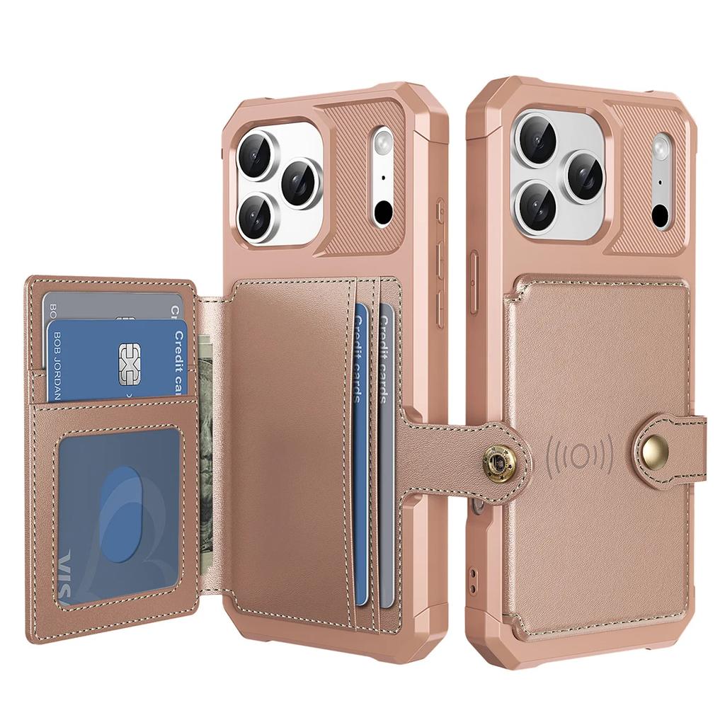 Phone Case for IPhone 17 Air 16E 16 15 14 Plus 13 12 Pro Max Wallet Cases Card Holder Slot Magnetic Leather Hard Shell Cover