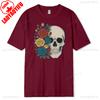 Skull Rose Vintage TShirt Floral Skeleton Cotton Short Sleeve Summer Casual Tee Gothic Boho Style Women Graphic Top Gift