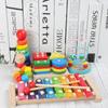 Early Childhood Development Toy Set: Beaded Blocks, Knock Piano, Twist Worm - Ideal Gift for Babies and Toddlers