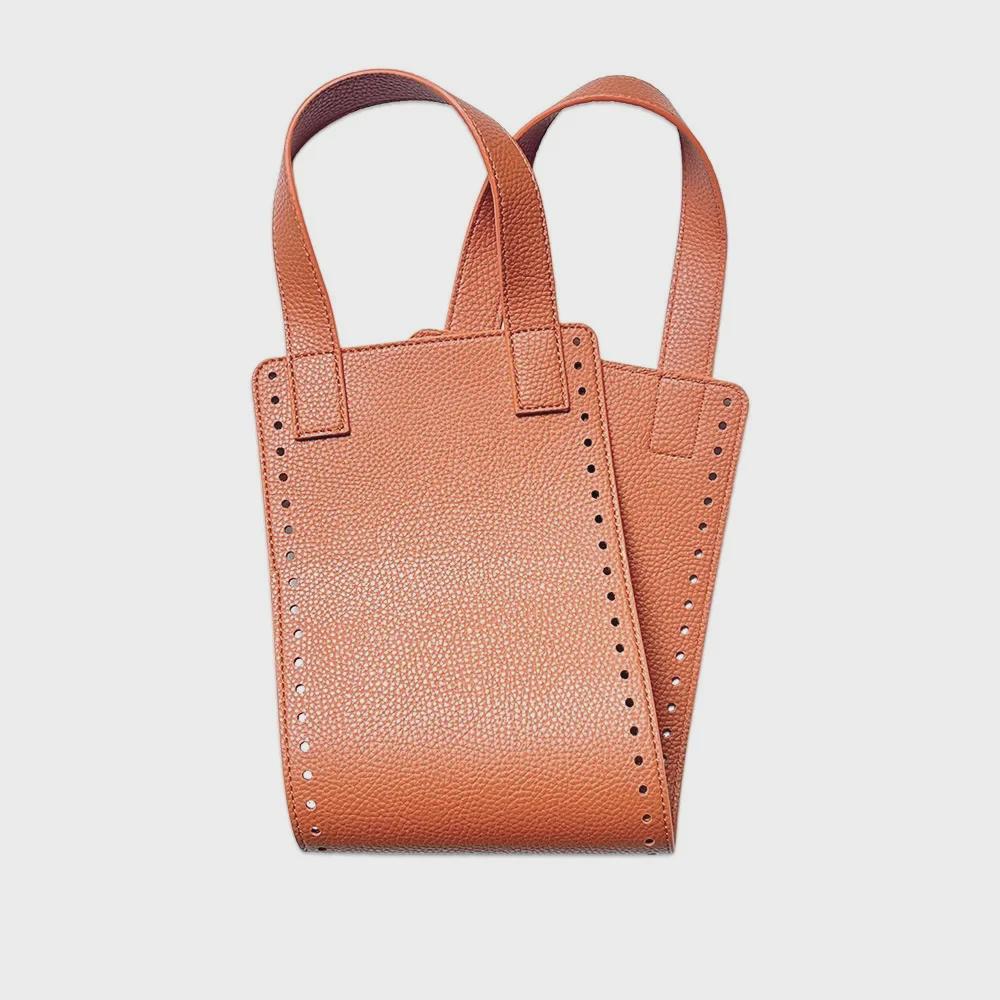 Handmade DIY Leather Woven Body Bag with Integrated Handle Hook