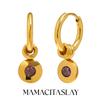 MamacitaSlay 316L Stainless Steel Multi Colored Zircon Hoop Earrings 18K Gold Plated Waterproof Jewelry Women's Minimalist Gifts