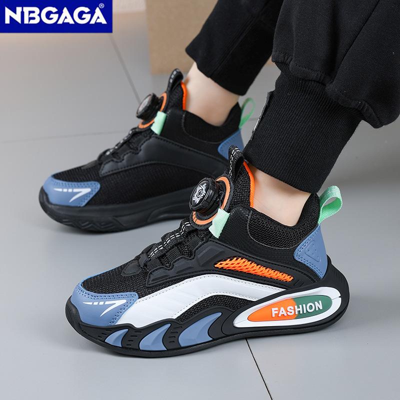Mode Schwarze Jungen Basketballschuhe Outdoor Atmungsaktive Kinder Trainer Sport Tennisschuhe Rutschfeste Kinder Casual Schule Laufschuhe