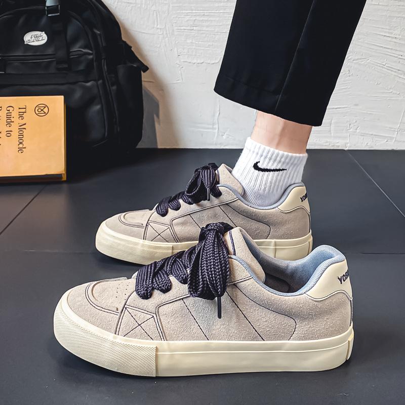 

Men s shoes 2024 new summer black casual canvas shoes Japanese retro versatile sports big head board shoes trendy shoes 44 сірий колір