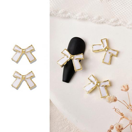 10Pcs Nail Bowknot Decors Anti-drop Non-Fading Art Camellia DIY French Style