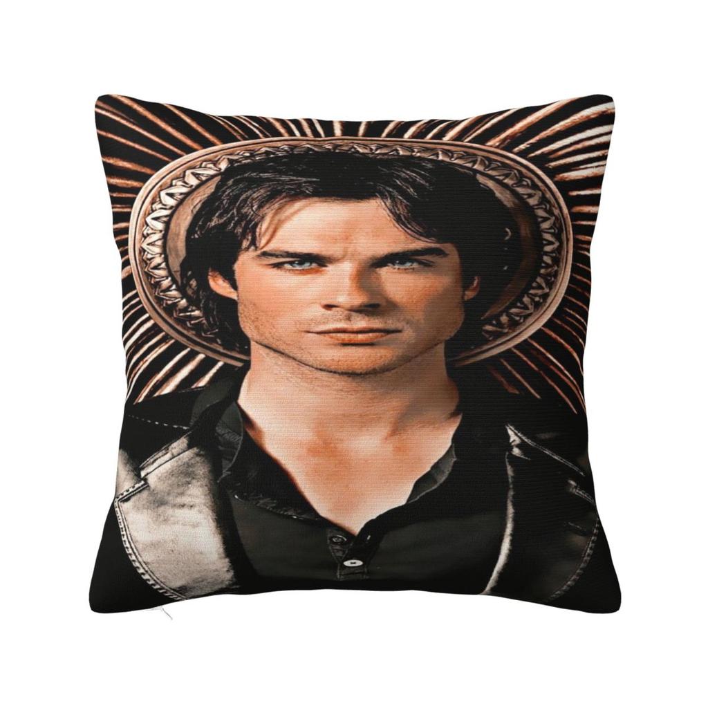 Warm Home Damon Salvatoredecoration Pillowcase Merch Pillow Cover Zipper Multiple Sizes