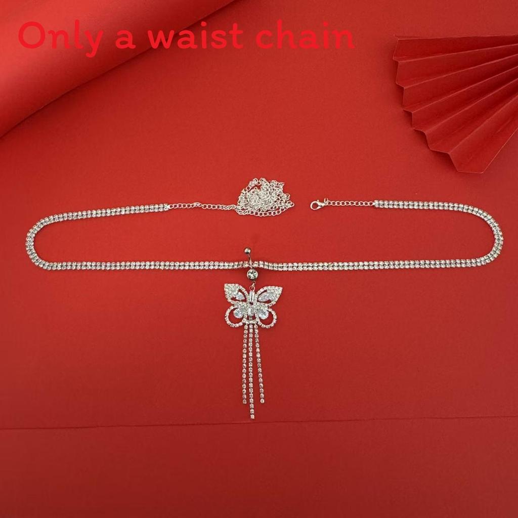 

Designer Butterfly Waist Chain Water Crystal Dangle Jewelry For Women Summer Beach Party