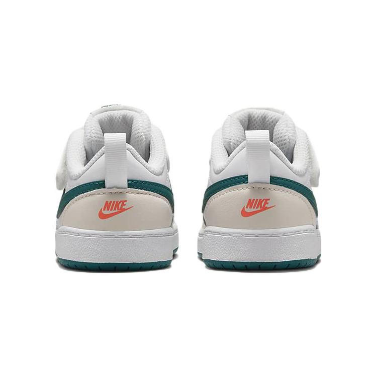 Nike Court Borough Abrasion Resistant Low Top Skateboard Shoes Gray White Green Infant And Toddler BQ5453-017