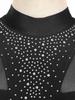 Costumi da Performance Danza Donna Scintillanti Strass Senza Maniche Collo Alto Foro Chiave Posteriore Spacco Laterale Vestiti