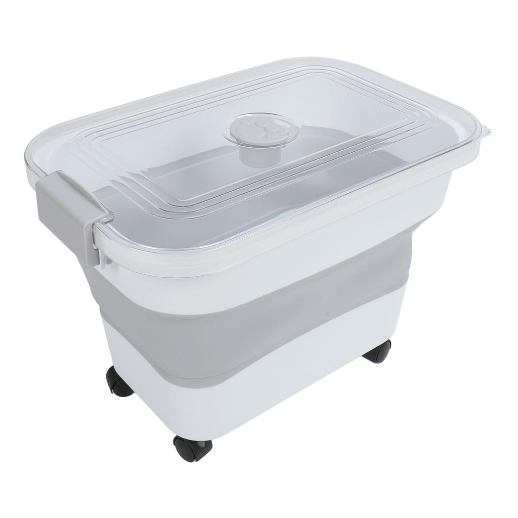 Collapsible Dog Food Storage Container Large Capacity Sealed Folding Pet Food Container with