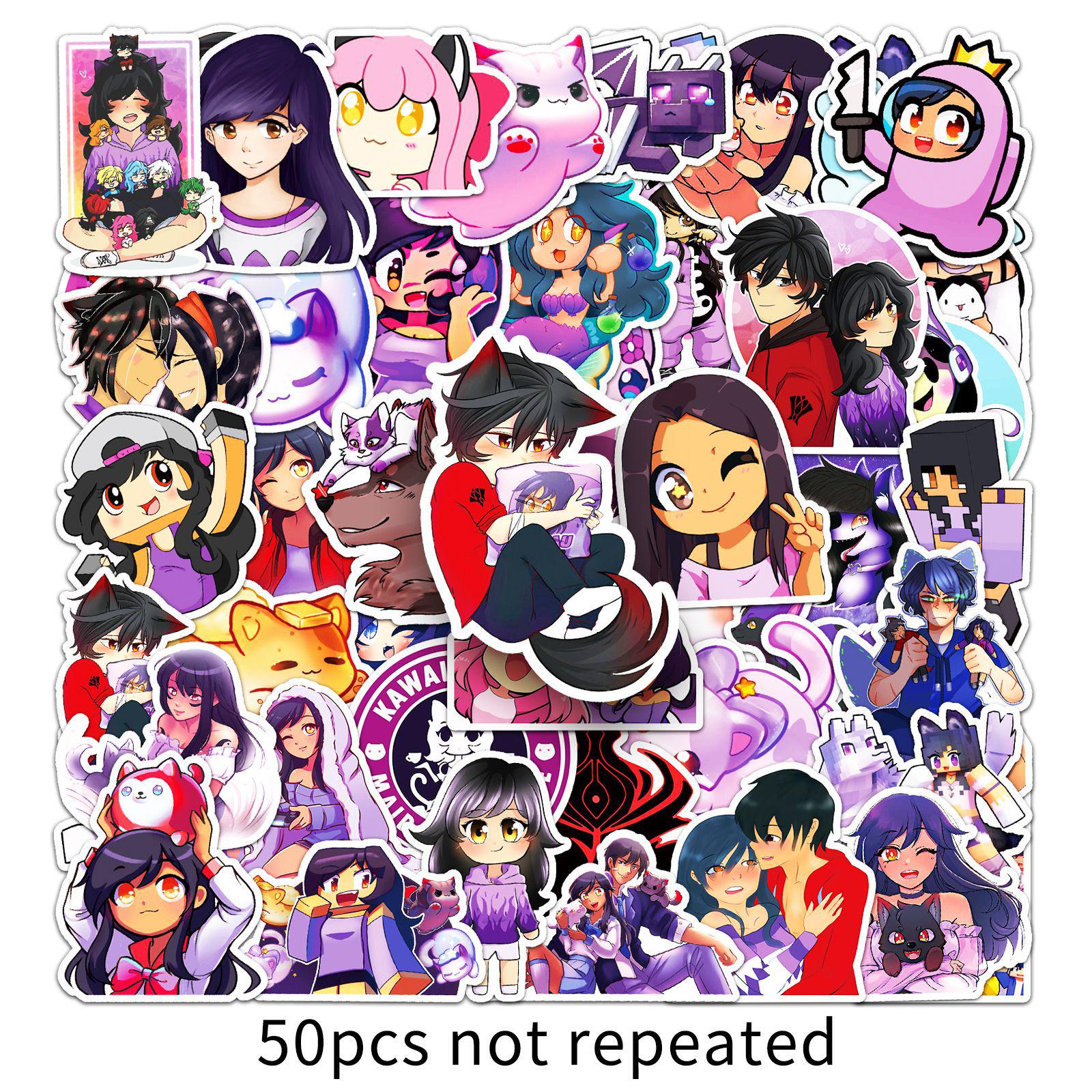 50 мультяшных анимационных стикеров Aphmau для граффити, тетрадей, дневников и чемоданов